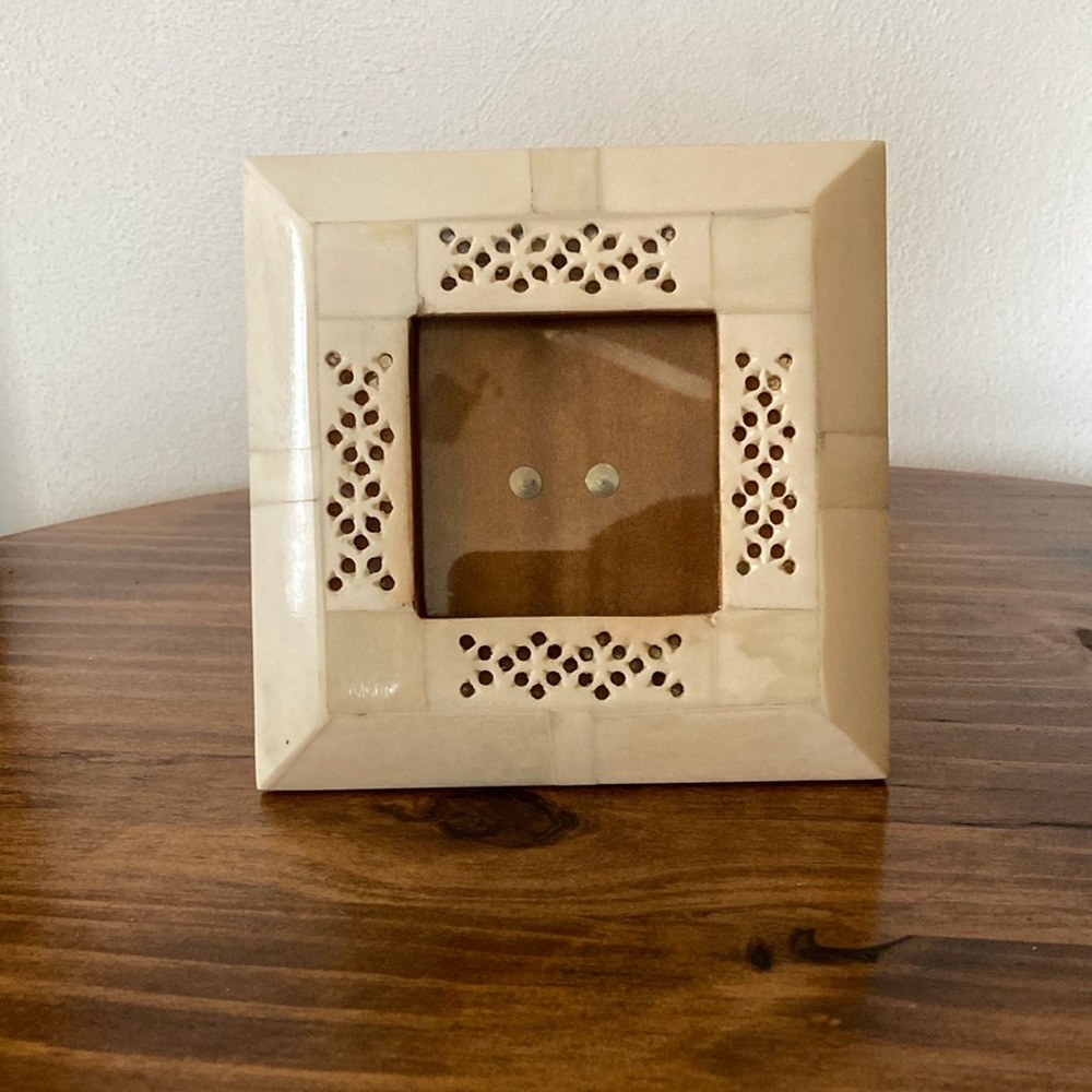 Small Alabaster Picture Frame 3”x 3” picture